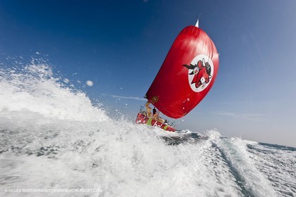13 03 2010 -  La Grande Motte   Port Camargue (FRA) - Groupe Bel - Kito de Pavant   Sebastien Audigane training for Transat AG2R