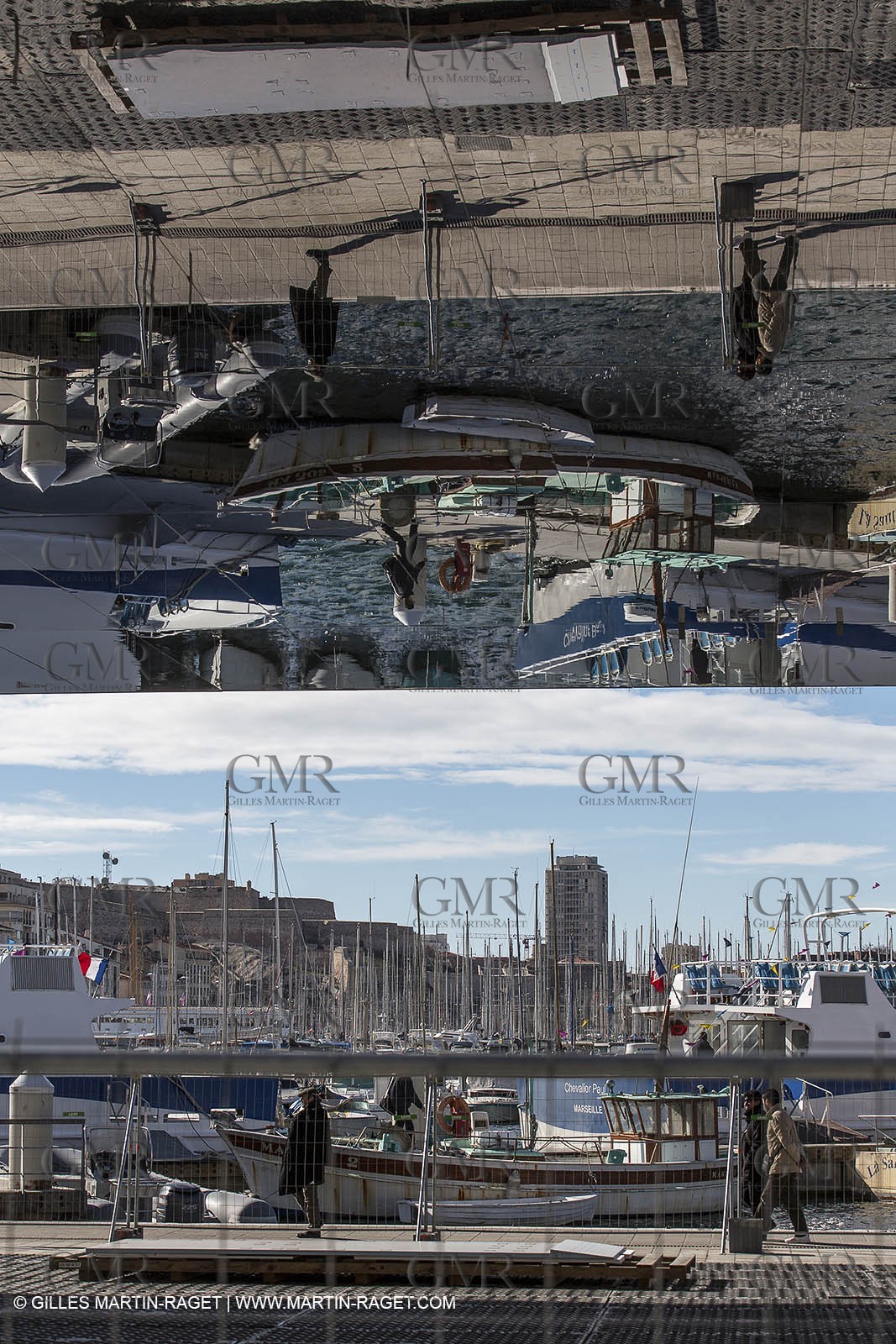 04 02 2013 - Marseille (FRA,13) - Vieux Port (historical port) refit - Works on the shadow maker