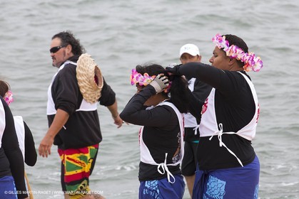 10 08 2013 - San Francisco (USA,CA) - 34th America's Cup - AC Open - Outrigger Canoe Races et Hula Danceperformance at Marina Green Village