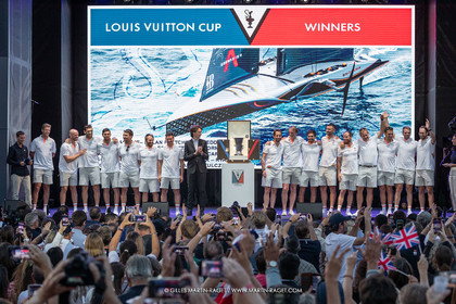 04 10 2024, Barcelona (ESP), 37th America's Cup, Louis Vuitton Cup Final, Race Day 7 , Prizegiving