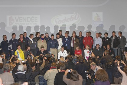 03 11 2008 - Les Sables d'Olonne (FRA,85) - Vendée Globe 2008 - Ambiances ponton - Briefing skippers - tous les skippers