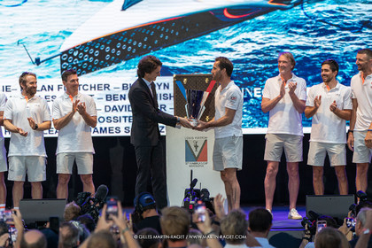 04 10 2024, Barcelona (ESP), 37th America's Cup, Louis Vuitton Cup Final, Race Day 7 , Prizegiving