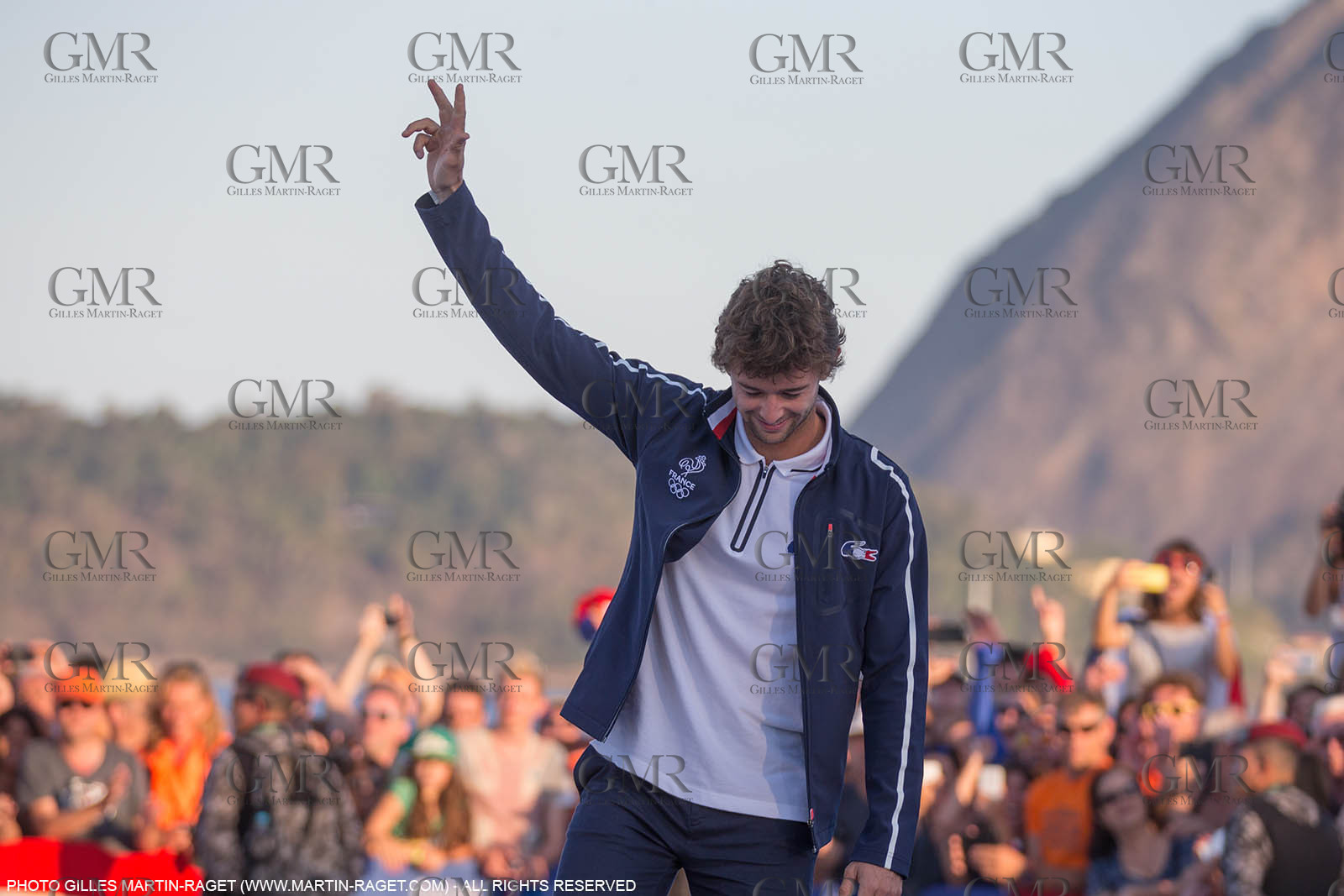 14 08 2016, Rio de Janeiro (BRA), 2016 Olympic Games, Sailing, RSX Men medal ceremony, Pierre Le Coq (FRA) bronze medal
