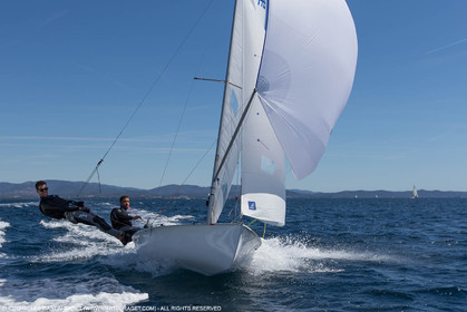 25 04 2016, Hyères (FRA,83), Jeux Olympiques Rio 2016, voile, 470, Sofian Bouvet   Jeremie Mion, SFS Voile