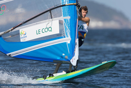 14 08 2016, Rio de Janeiro (BRA), 2016 Olympic Games, Sailing, RSX Men Medal race, Pierre Le Coq (FRA), bronze medalist