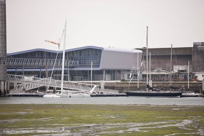 19 05 2010- Lorient- (FRA,56)  the five Pen Duick and l'Hydroptere in front of the Cité de la Voile Eric Tabarly