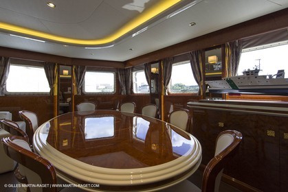 Al Azizi oficial launchat the Mucem museum - H2X boatyard - Oceanographic research ship - Marseille (FRA,13) - 27 05 2014