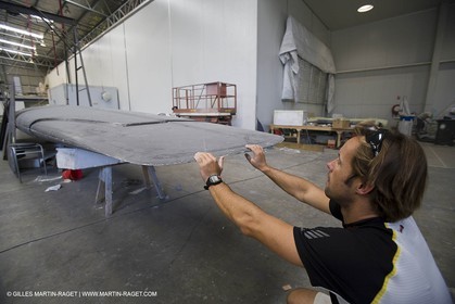 Sydney, Australia, Thomas Coville trimaran Sodebo building at Boat Speed