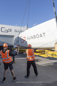 15 02 2022, La Grande Motte (FRA), Gunboat 80  1 hulls delivery