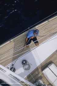 Voile, croisière, personnages, hommes