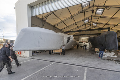 15 02 2022, La Grande Motte (FRA), Gunboat 80  1 hulls delivery