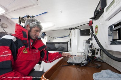 13 03 2010 -  La Grande Motte   Port Camargue (FRA) - Groupe Bel - Kito de Pavant   Sebastien Audigane training for Transat AG2R