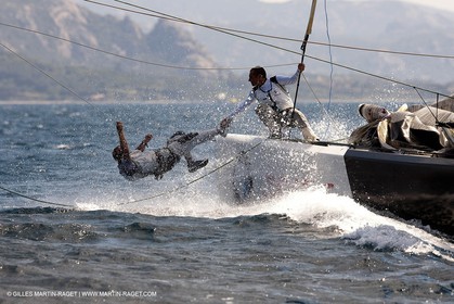 19 05 2010 - La Maddalena (ITA, Sardinia) Louis Vuitton Trophy - BMW ORACLE Racing - Training