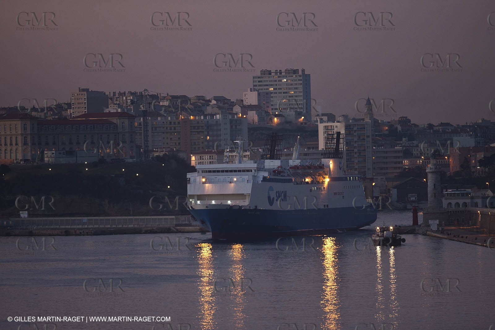 17 02 2012 - Marseille (FRA,13) - Arrival in Marseille harbour onboard ferry Piana (La Meridionale Corp.)