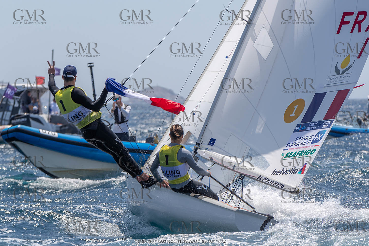 15 07 2023, Marseille (FRA), Paris 2024 Olympic Games Sailing Test Event, Day 6, 470 Medal Race