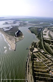 Small Rhone river mouth at Saintes Maries de la Mer