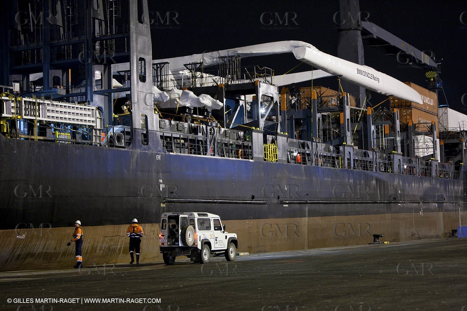 04 01 2010 - Valencia (ESP) - 33rd America's Cup - BMW ORACLE Racing - Arrival of Oceanlady in the port of Valencia