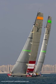 14 11 2010 - Dubai (UAE) - Dubai Louis Vuitton Trophy -  BMW ORACLE Racing - Training - Onboard Vs All 4 one