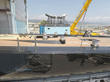 22 07 2017, Savona (ITA), Wally Cento Tango going out of the shed, Photo Gilles Martin-Raget