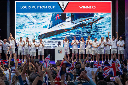 04 10 2024, Barcelona (ESP), 37th America's Cup, Louis Vuitton Cup Final, Race Day 7 , Prizegiving