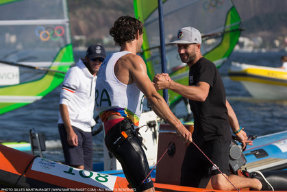 14 08 2016, Rio de Janeiro (BRA), 2016 Olympic Games, Sailing, RSX Men Medal race, Pierre Le Coq (FRA), bronze medalist