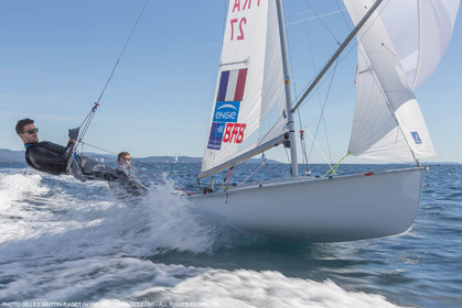 25 04 2016, Hyères (FRA,83), Jeux Olympiques Rio 2016, voile, 470, Sofian Bouvet   Jeremie Mion, SFS Voile
