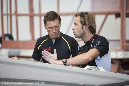 Sydney, Australia, Thomas Coville trimaran Sodebo building at Boat Speed