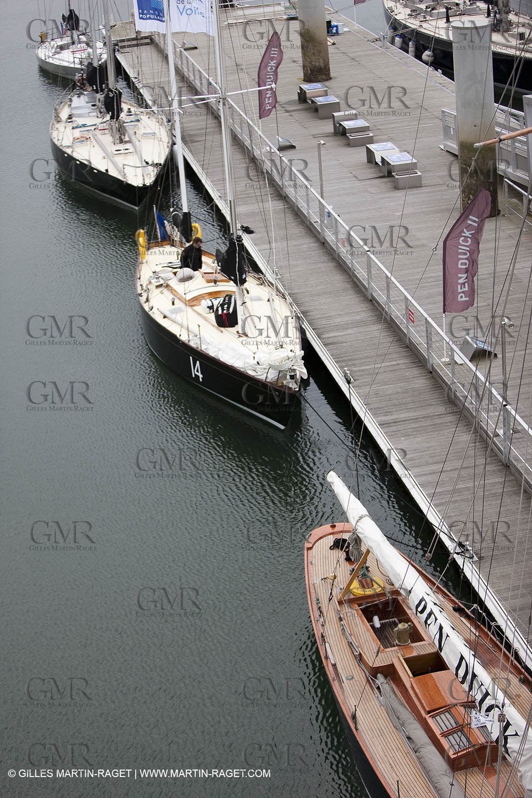 19 05 2010- Lorient- (FRA,56)  the five Pen Duick and l'Hydroptere in front of the Cité de la Voile Eric Tabarly
