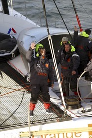 Orange II - 2004 Jules Verne Trophy - Ouessant - 2nd starting line crossing  - Bruno Peyron -