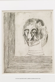 02 05 2023, Paris (FRA), oeuvre de Germaine Richier, Exposition Centre Pompidou 2023, Autoportrait trianglué s. d., Eau-forte sur papier, 29,5 x 22,5 cm, Collection particulière