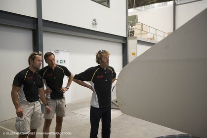 Sydney, Australia, Thomas Coville trimaran Sodebo building at Boat Speed