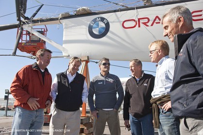 06 02 2010 - Valencia (ESP) - 33rd America's Cup - BMW ORACLE Racing - Last preparation day - MArtin Tasker - Mike Drumond - Sir Russell Coutts - Sir Mikael Fay - Peter Lester