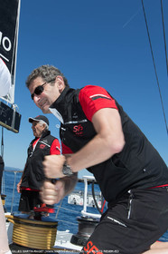 05 05 2016, Porquerolles (FRA,83), Semaine de Porquerolles, célébration des 30 and de lla victoire de l'Esprit d'Equipe dans la Whitbread, l'équipage se retrouve à bord du maxi SFS skippé par Lionel Péan