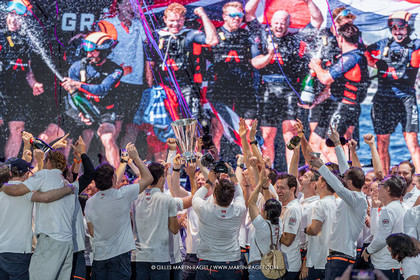 04 10 2024, Barcelona (ESP), 37th America's Cup, Louis Vuitton Cup Final, Race Day 7 , Prizegiving