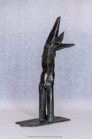 05 08 2019, Marseille (FRA), Oeuvre de Germaine Richier, Guerrier n° 2 1953, Bronze patiné foncé, Fondeur : L.Thinot, Paris, 39 x 9 x 20 cm, Collection particulière