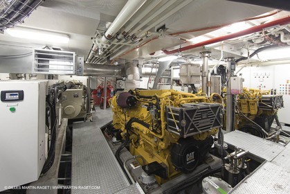 11 09 2014 - la Ciotat (FRA,13) - onboar Al Azzizi, oceanographic research ship buit by H2X boat yard, measure devices manipuation