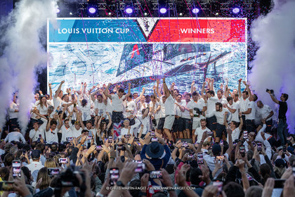 04 10 2024, Barcelona (ESP), 37th America's Cup, Louis Vuitton Cup Final, Race Day 7 , Prizegiving