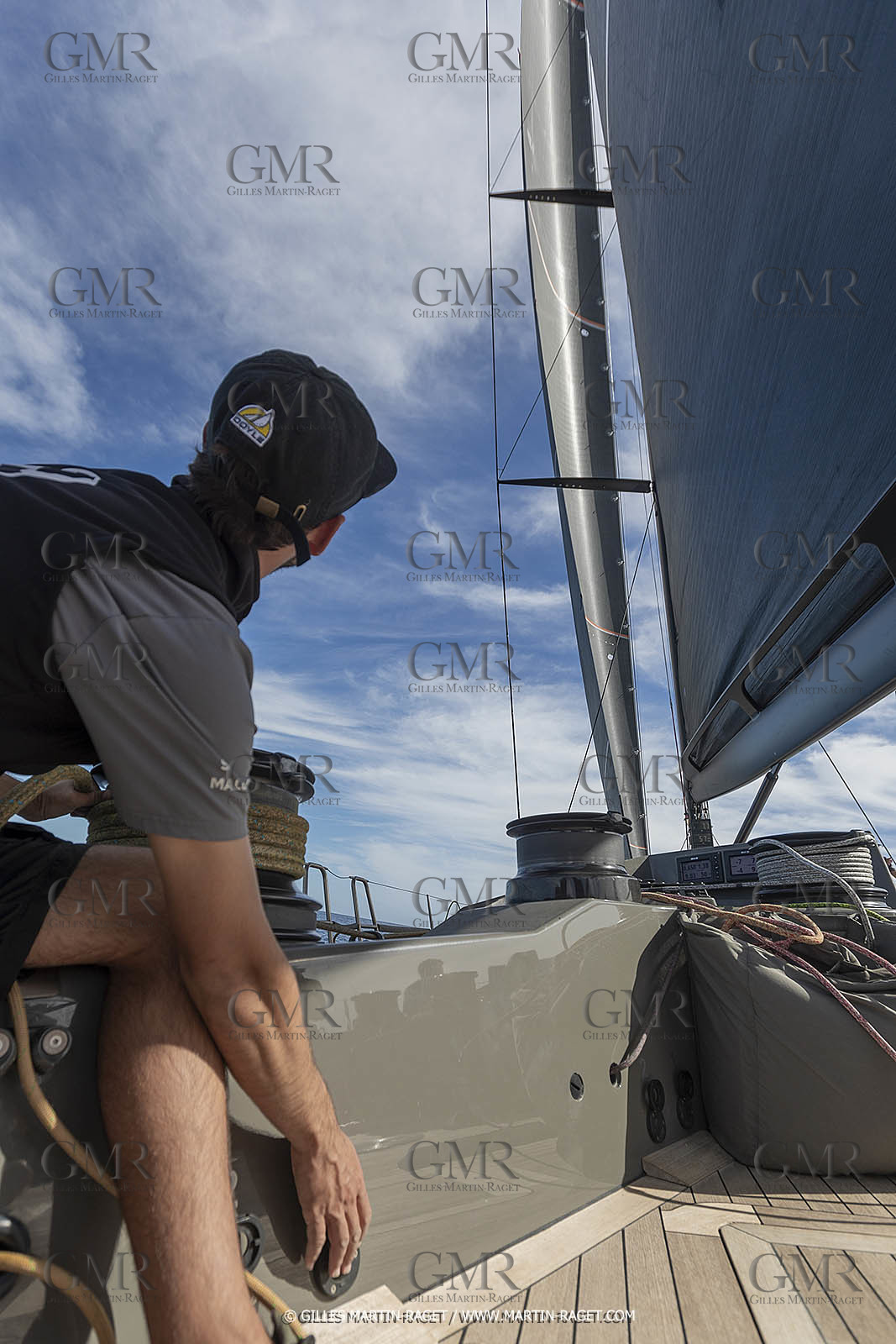 03 10 2022, Saint-Tropez (FRA,83), Voiles de Saint-Tropez 2022,  entraînement des maxis, A bord de Sipirit of Malouen X