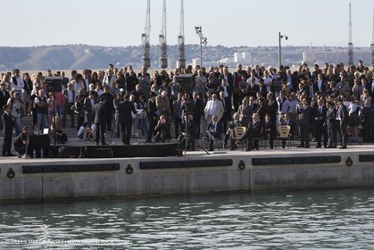 Al Azizi oficial launchat the Mucem museum - H2X boatyard - Oceanographic research ship - Marseille (FRA,13) - 27 05 2014