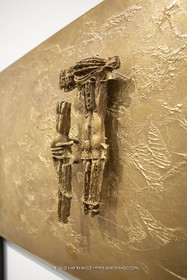 30 10 2023, Montpellier (FRA), oeuvre de Germaine Richier, Exposition Centre Pompidou - Musée Fabre 2023, La Porte de bronze 1955, Bronze naturel nettoyé, Mièce unique, Fondeur L.Thinot, Paris, 98,5 x 128,3 x 5,9 cm, Collection particulière