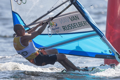 14 08 2016, Rio de Janeiro (BRA), 2016 Olympic Games, Sailing, RSX Men Medal race, Dorian Van Rysselberghe , gold medalist
