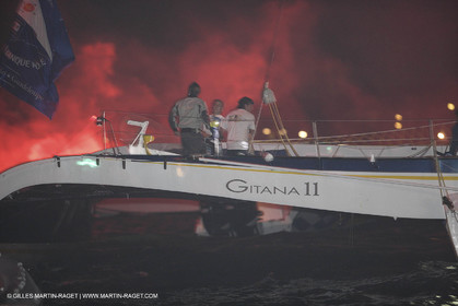 05 11 2006 - Pointe à Pitre Guadelupe (FRA) - Route du Rhum 2006 arrival - overall winner Lionel Lemonchois (Gitana 11)