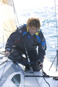 28 09 2007 - Marseille (FRA, 13) - Aigle Marine weather clothing showed in action by salors Marc Emig et Luce Molinier