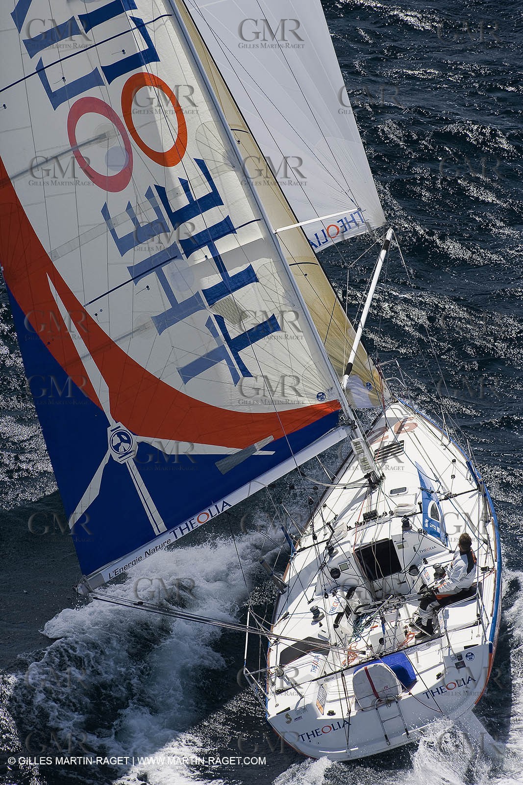 06-26-2007 - FIGARO II - THEOLIA - Skipper : Robert Nagy - Training off Marseille (south France) with strong wind conditions