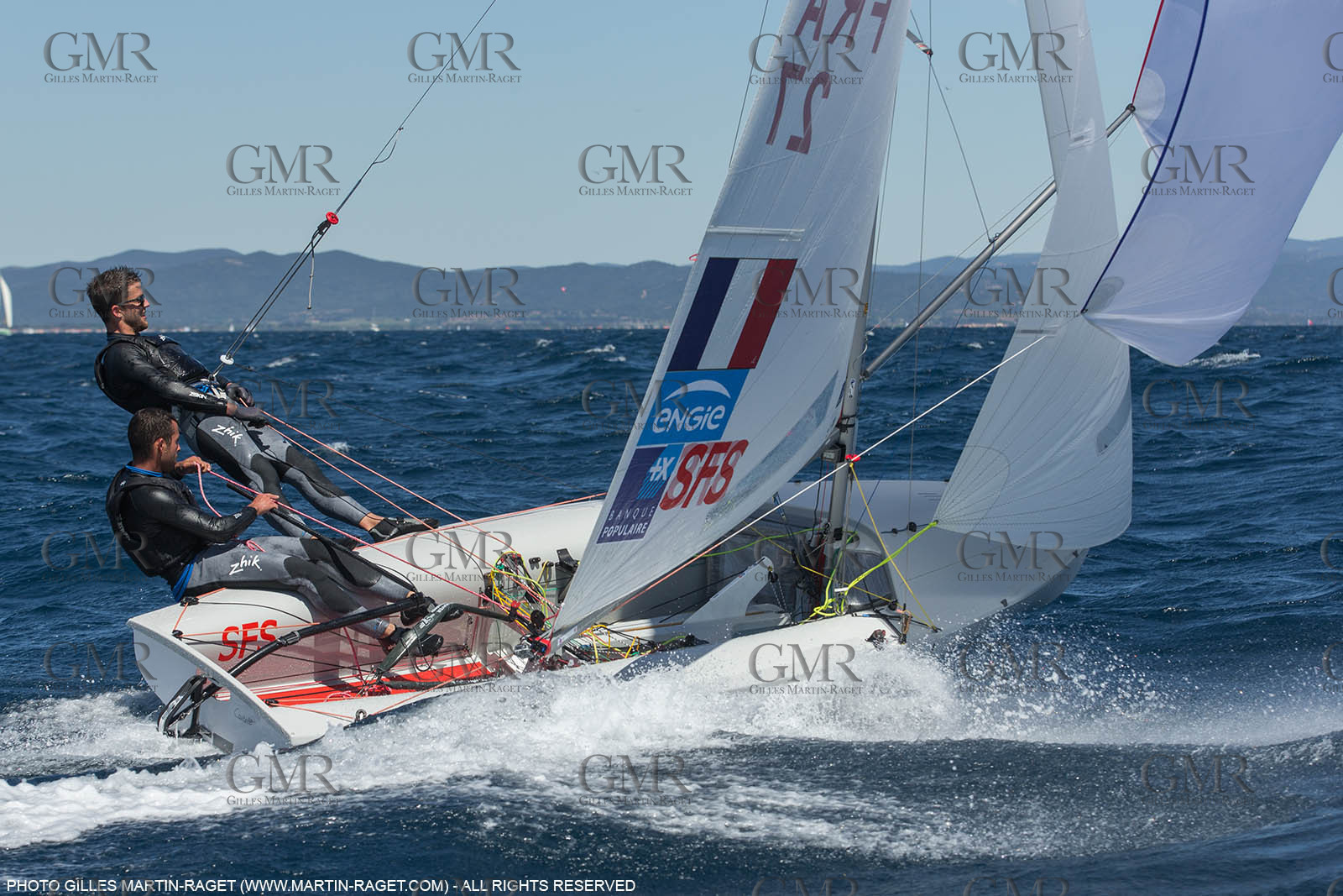 25 04 2016, Hyères (FRA,83), Jeux Olympiques Rio 2016, voile, 470, Sofian Bouvet   Jeremie Mion, SFS Voile