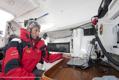 13 03 2010 -  La Grande Motte   Port Camargue (FRA) - Groupe Bel - Kito de Pavant   Sebastien Audigane training for Transat AG2R