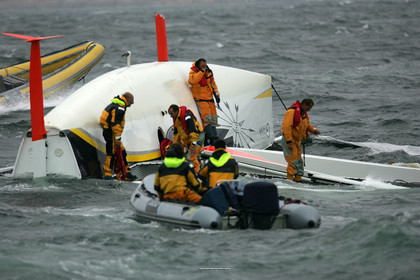 2004 ORMA Multihulls Championship - Fecamp Grand Prix - Gitana X capsize