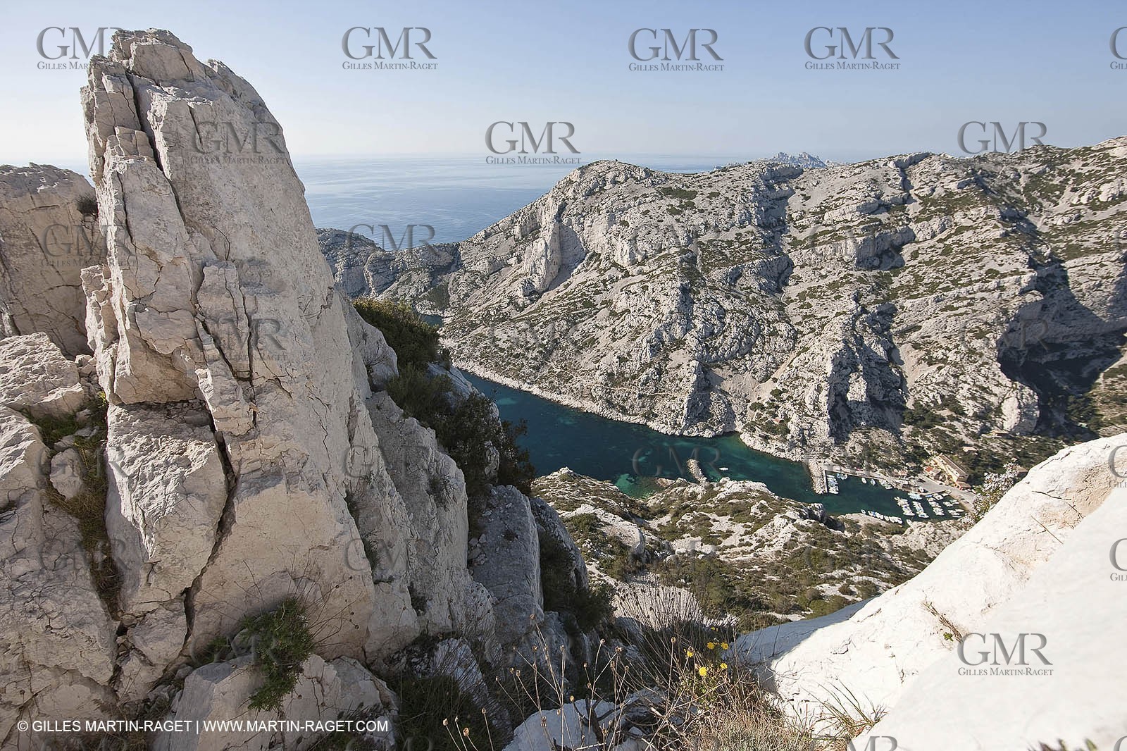 11 03 2009 - Marseille (FRA, 13) - Les Calanques- Calanque de Morgiou as seen from Crêt St Michel belvedere