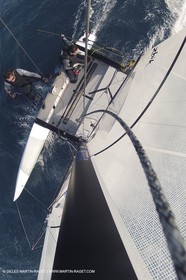26 03 2013 - Marseille (FRA,13) - Ingrid Petitjean et Olivier backes training on their Nacra 17 in breezy conditions
