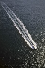 Motor boat running